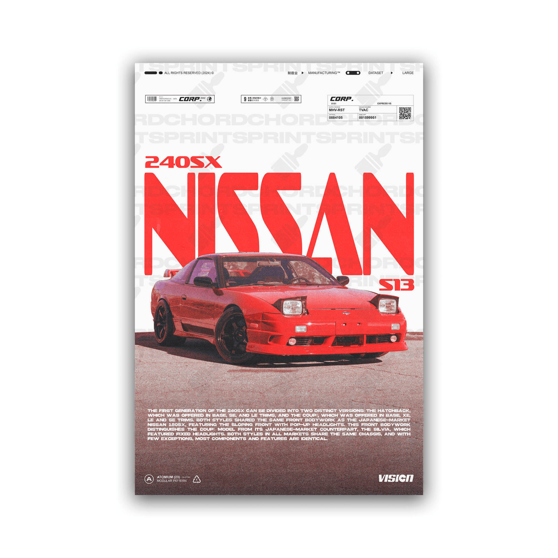 NISSAN 240SX POSTER - ChordPrints