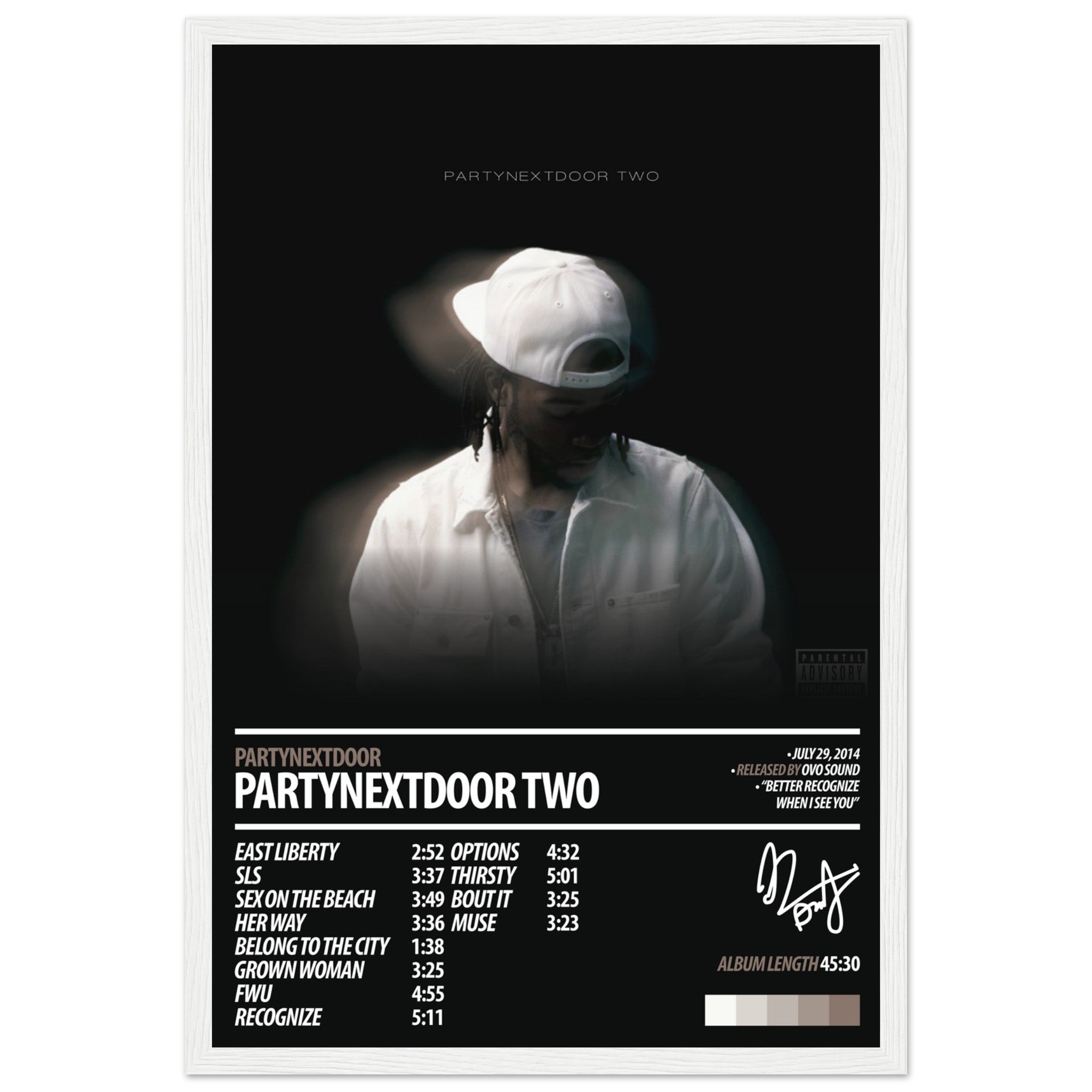 PARTYNEXTDOOR Album Poster | PARTYNEXTDOOR TWO – ChordPrints