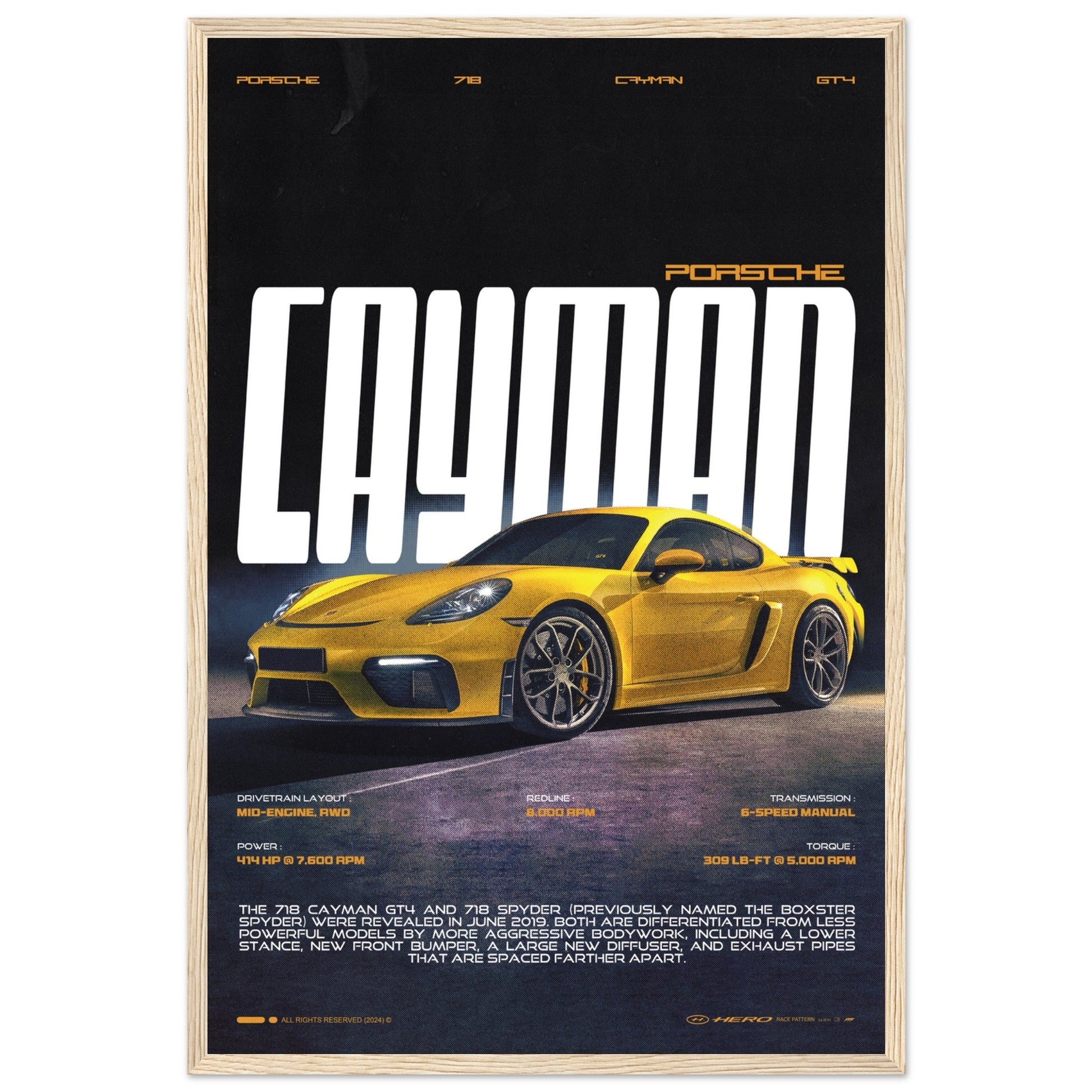 PORSCHE CAYMAN GT4 718 POSTER - ChordPrints