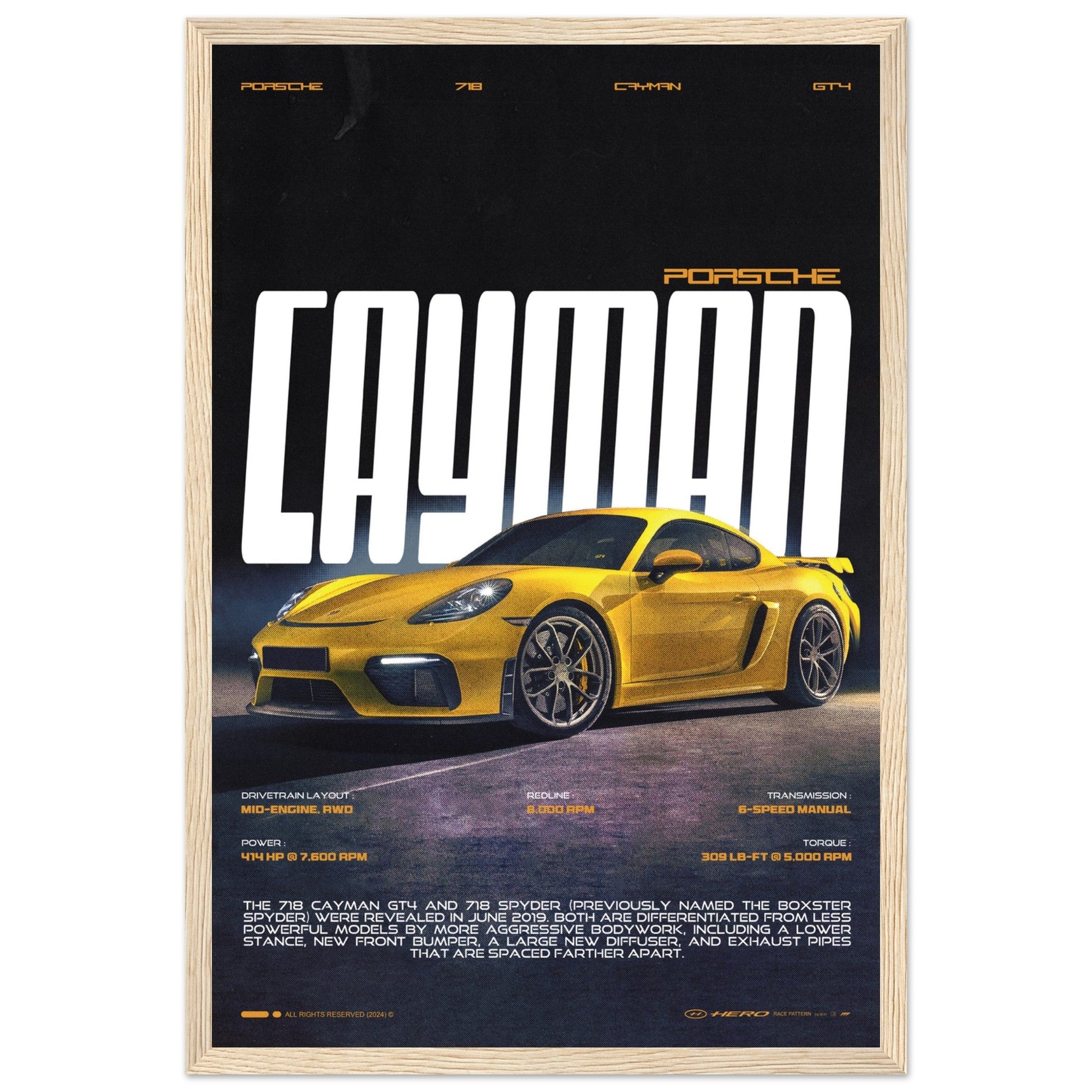 PORSCHE CAYMAN GT4 718 POSTER - ChordPrints