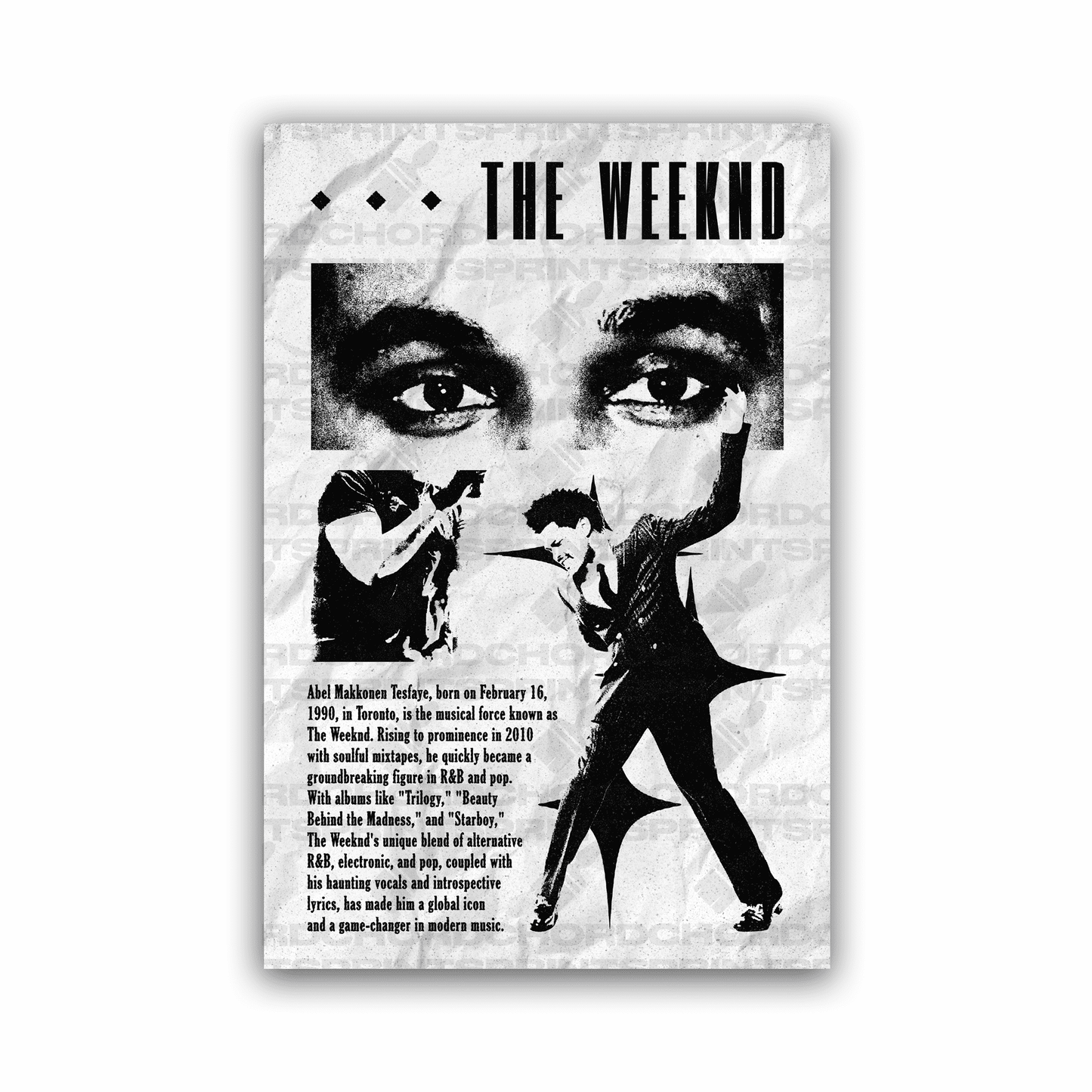 THE WEEKND Grunge Poster V1
