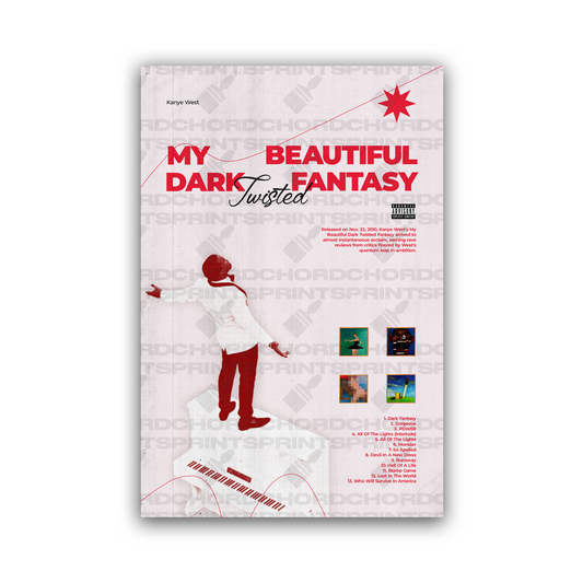KANYE WEST Album Poster | My Beautiful Dark Twisted Fantasy V2