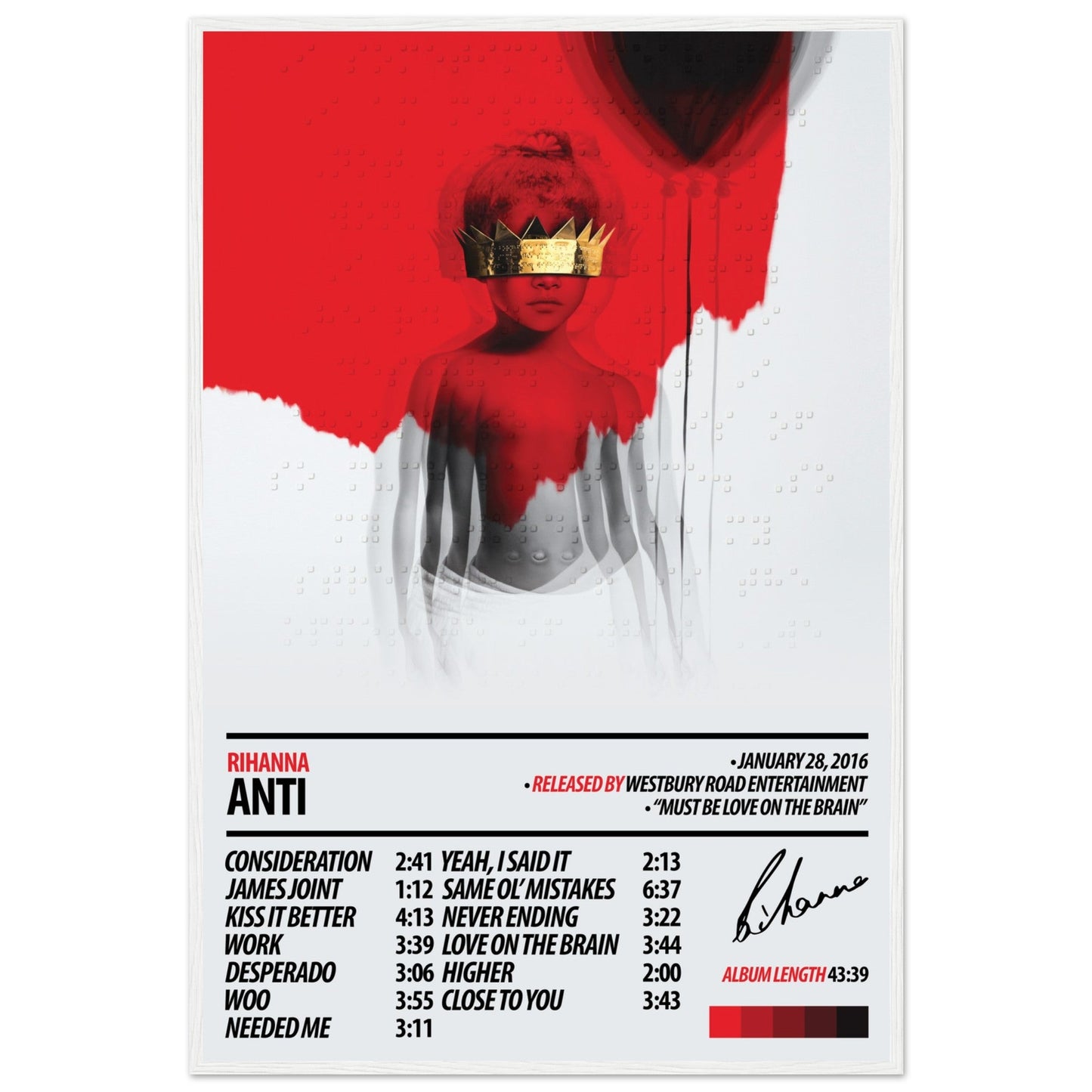 RIHANNA Album Poster | ANTI - ChordPrints