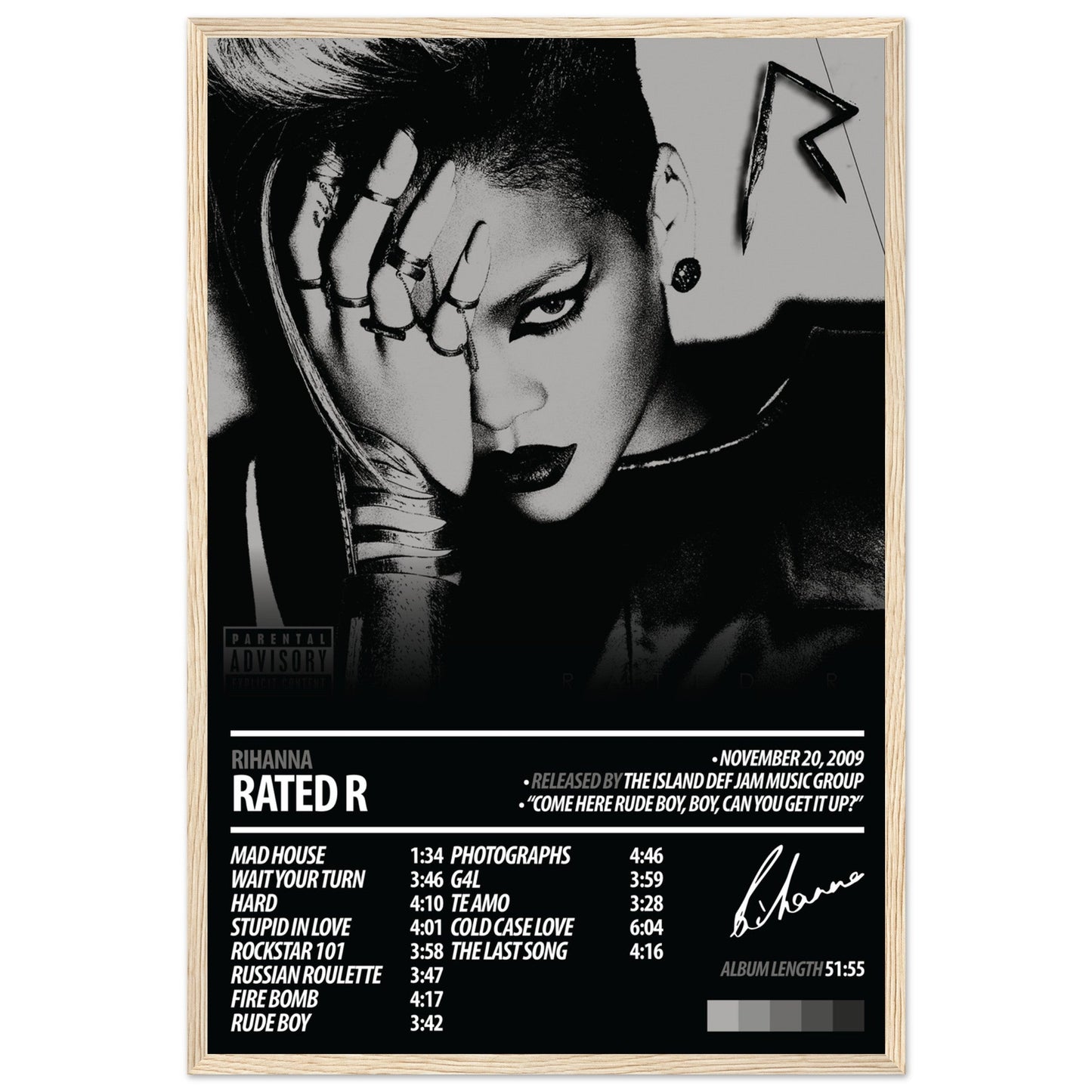 RIHANNA Album Poster | Rated R - ChordPrints