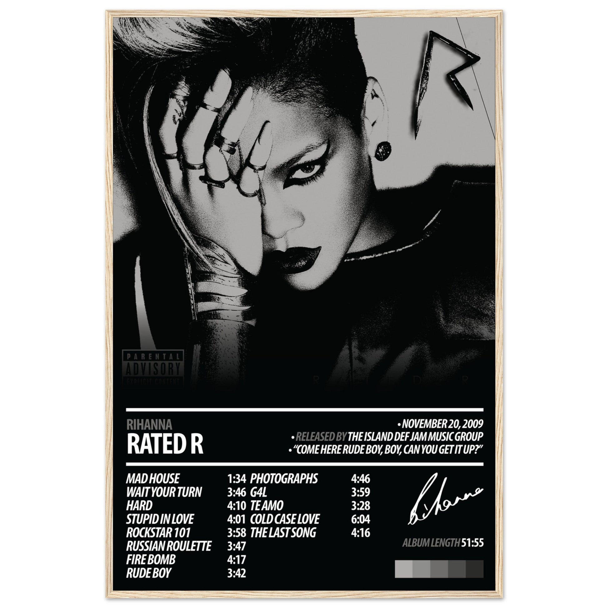 RIHANNA Album Poster | Rated R - ChordPrints