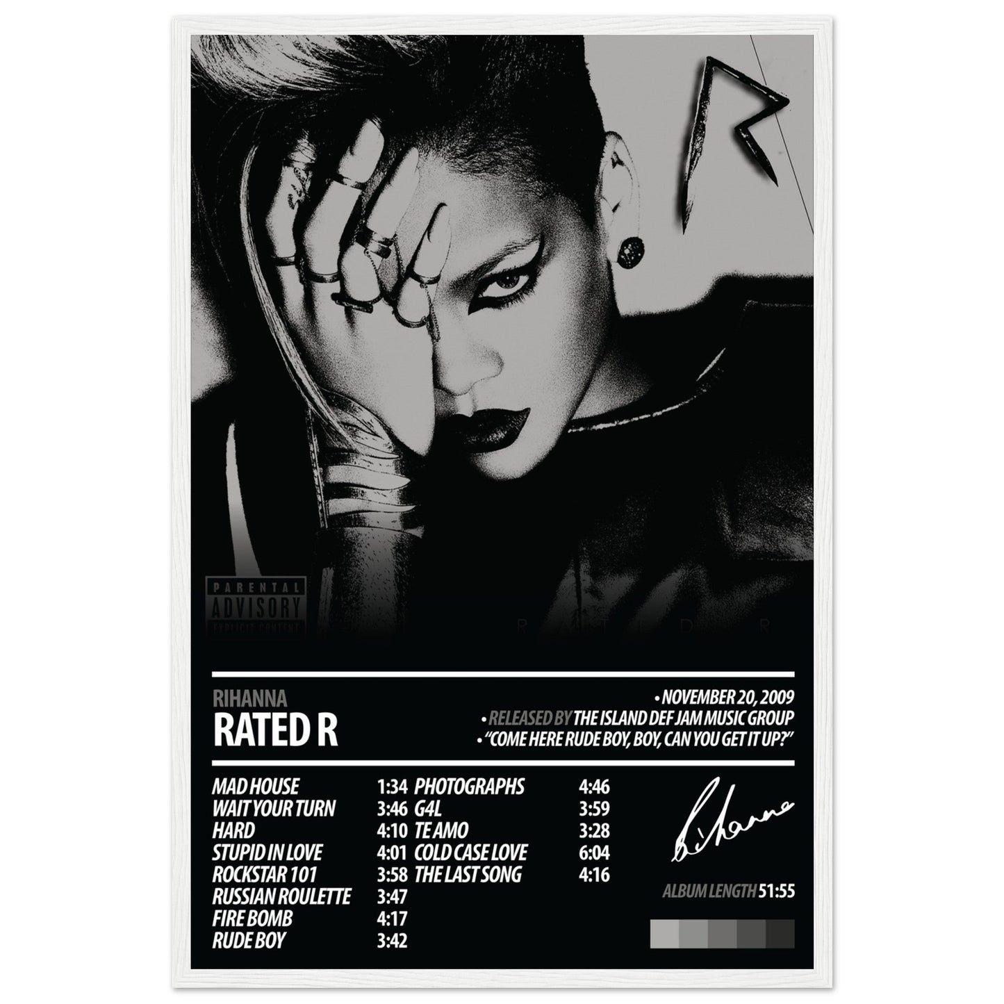 RIHANNA Album Poster | Rated R - ChordPrints