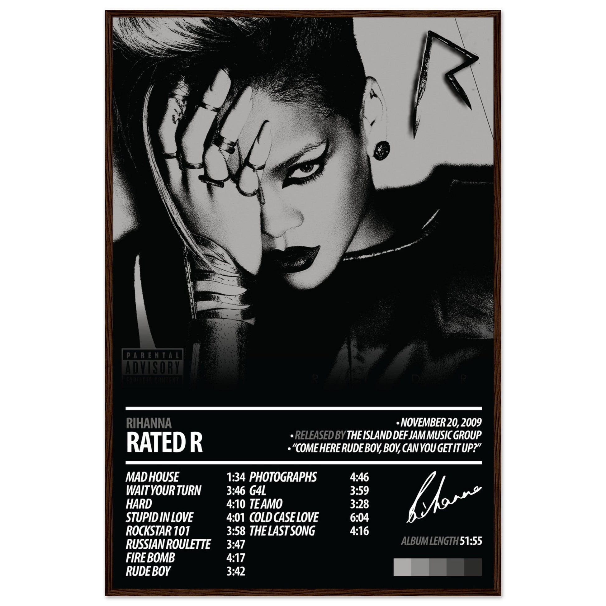 RIHANNA Album Poster | Rated R - ChordPrints