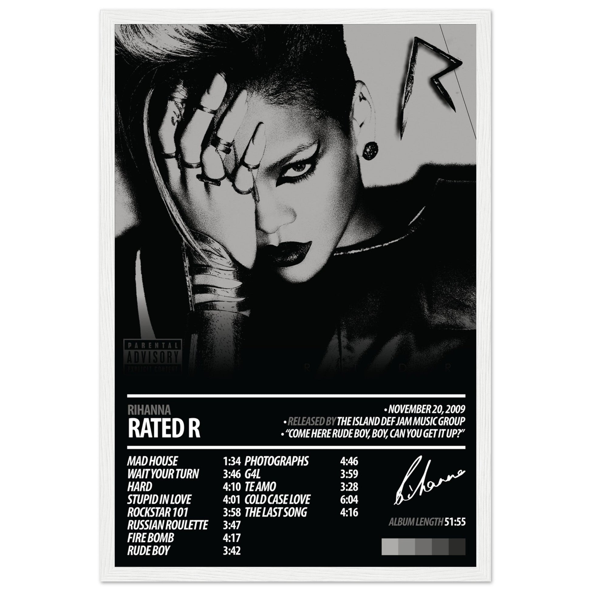 RIHANNA Album Poster | Rated R - ChordPrints