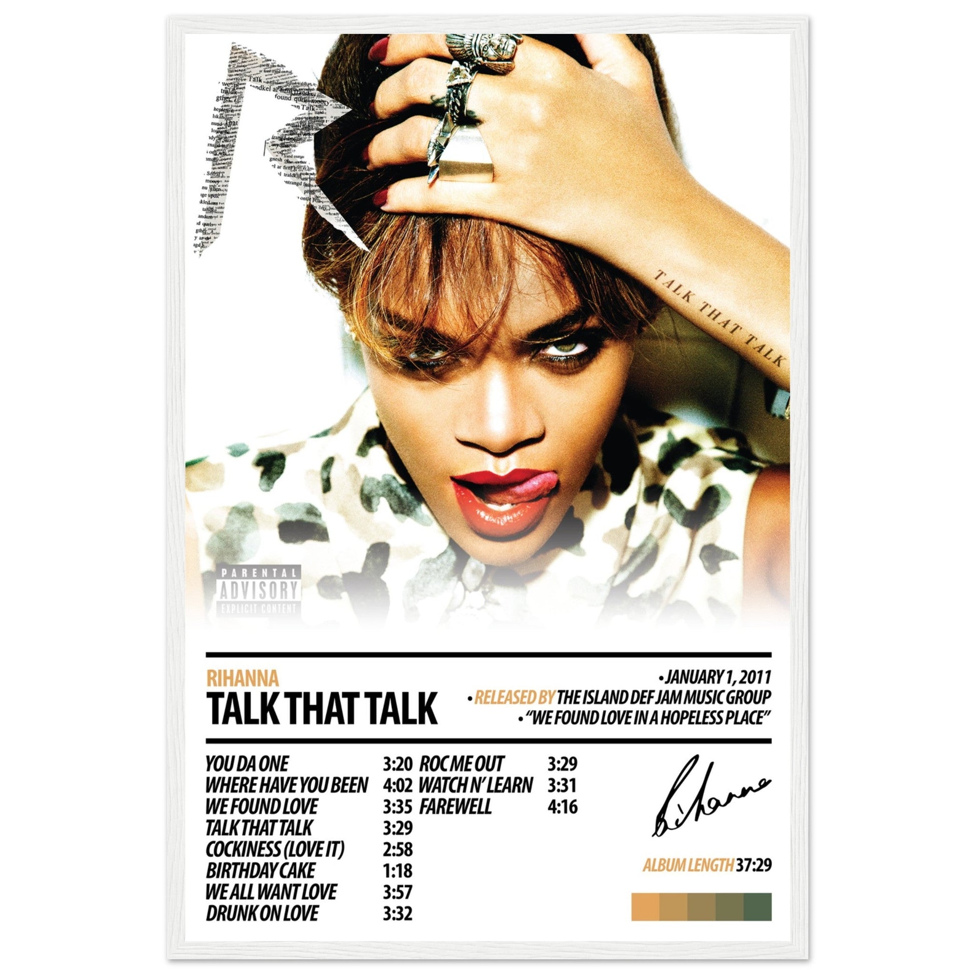 RIHANNA Album Poster | Talk That Talk - ChordPrints