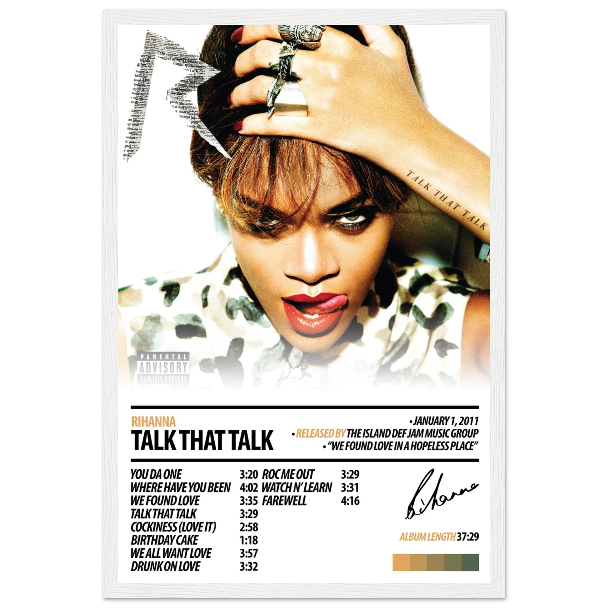 RIHANNA Album Poster | Talk That Talk - ChordPrints