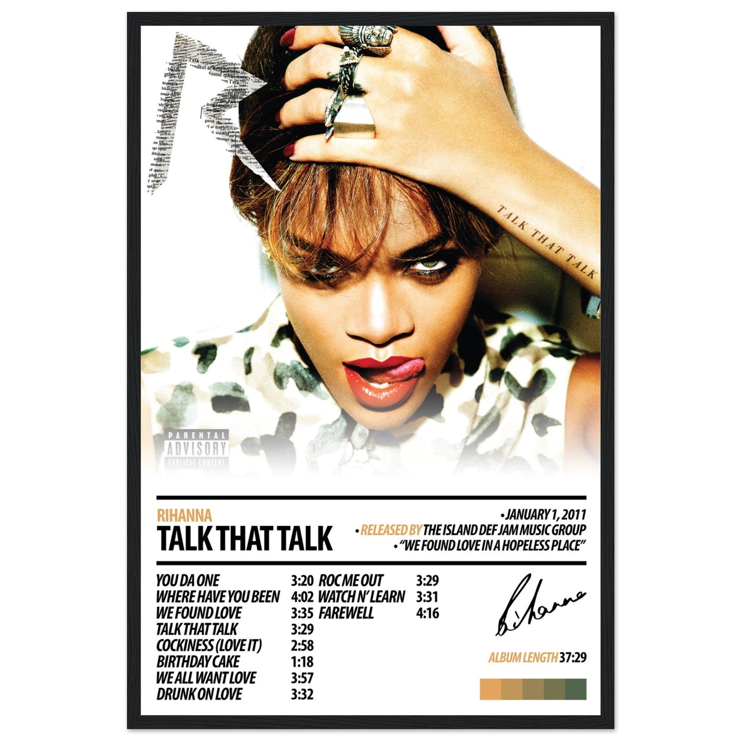 RIHANNA Album Poster | Talk That Talk - ChordPrints