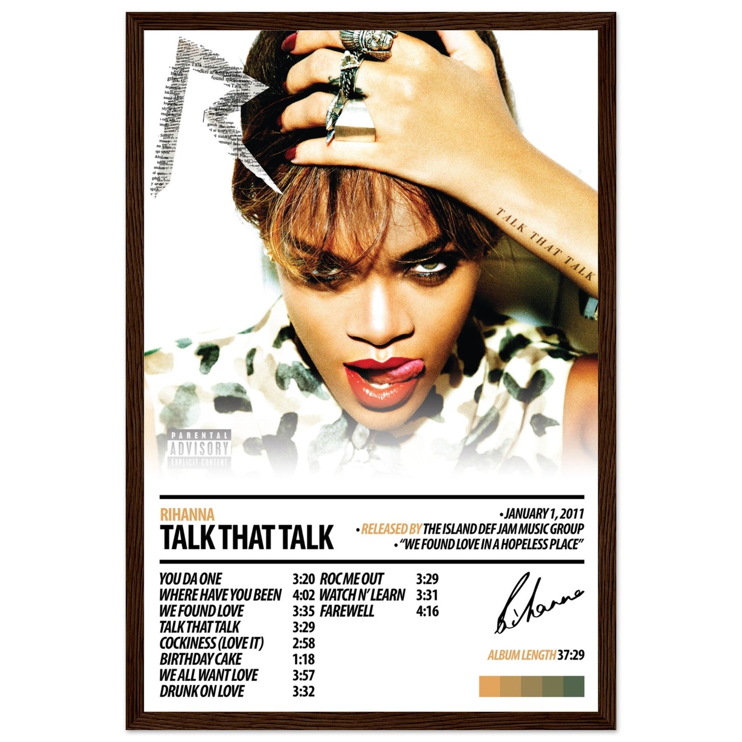 RIHANNA Album Poster | Talk That Talk - ChordPrints