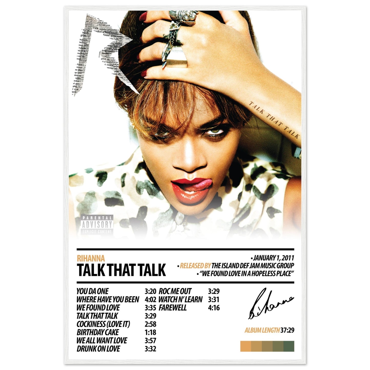 RIHANNA Album Poster | Talk That Talk - ChordPrints