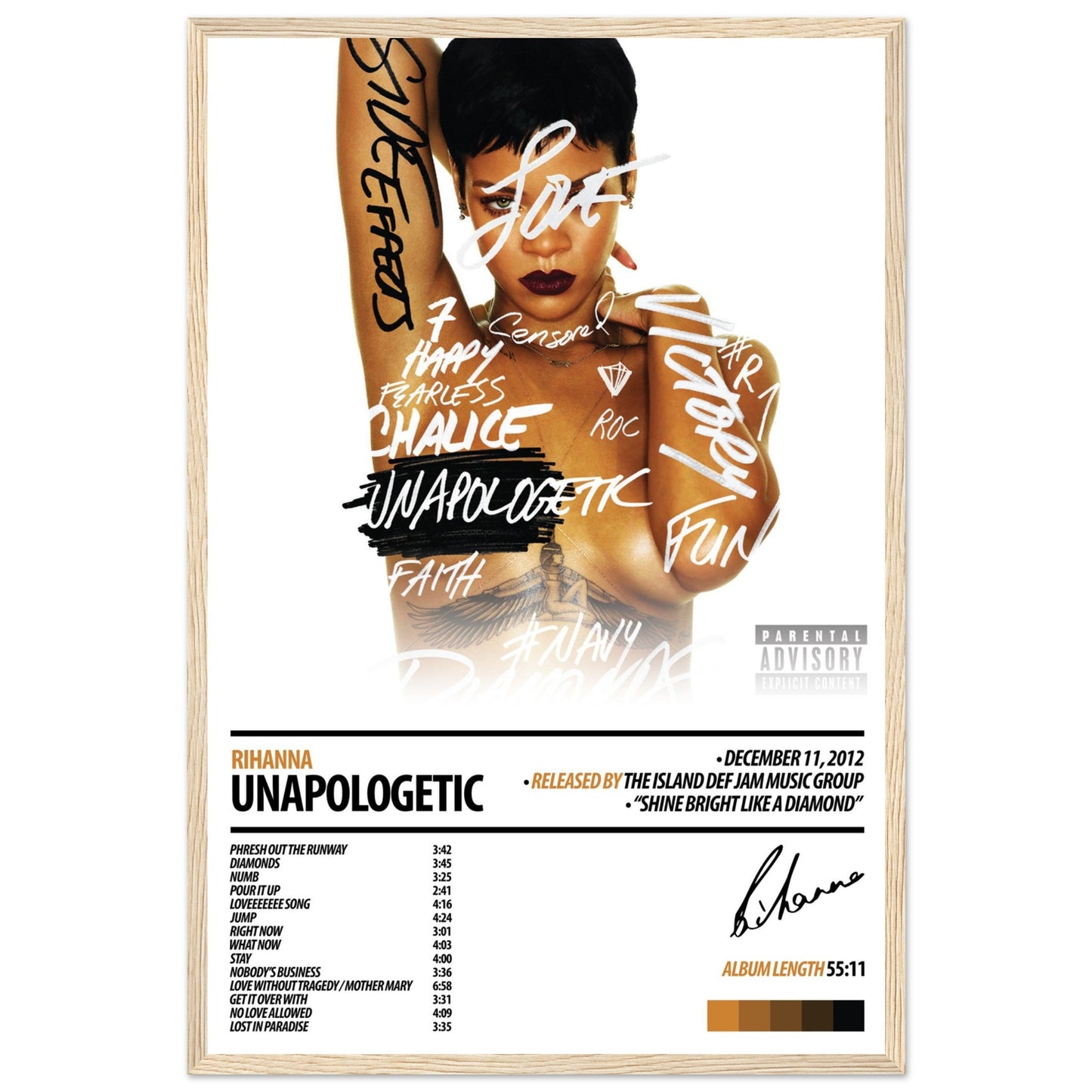 RIHANNA Album Poster | Unapologetic - ChordPrints