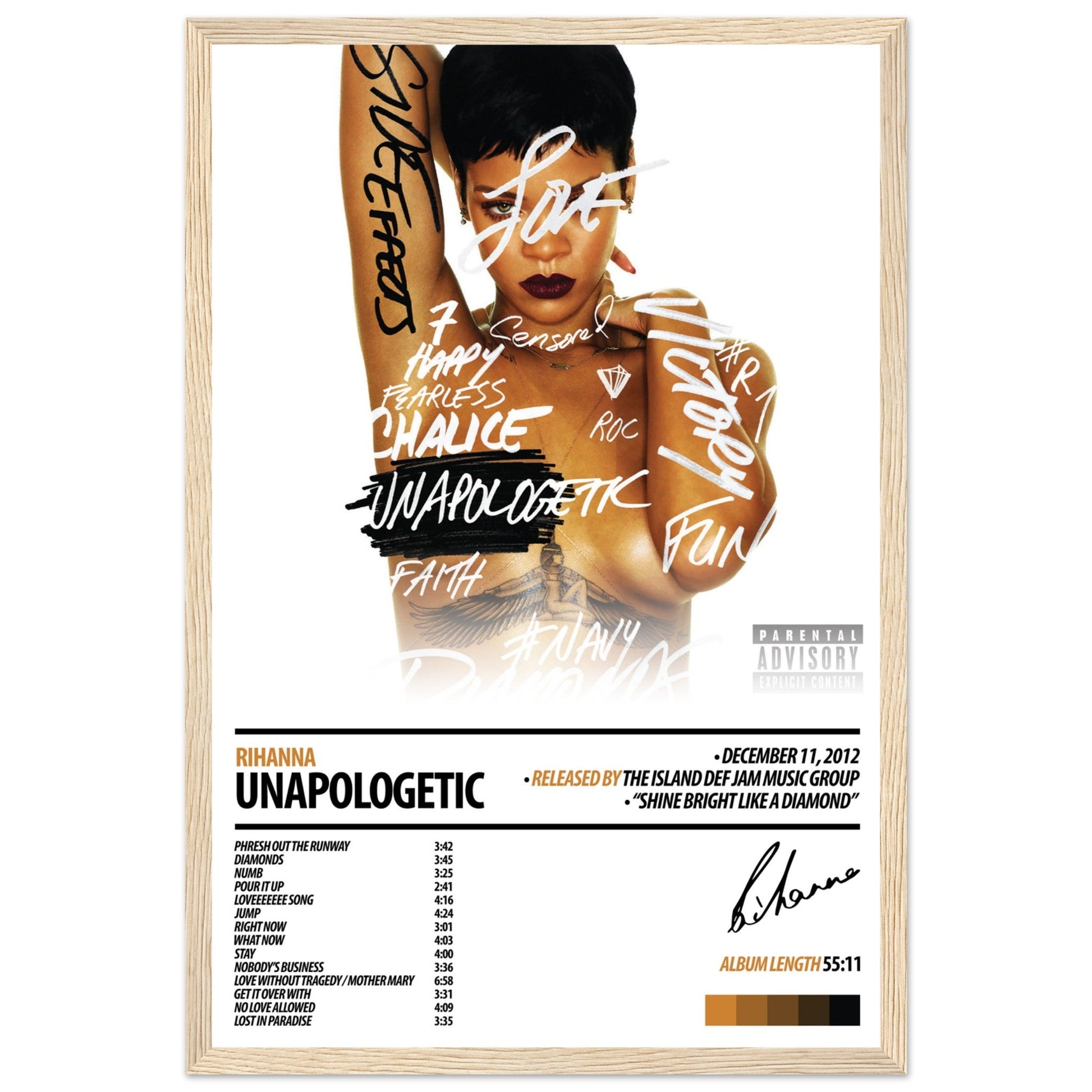 RIHANNA Album Poster | Unapologetic - ChordPrints