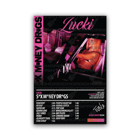 LUCKI Album Poster | S*x M*ney Dr*gs