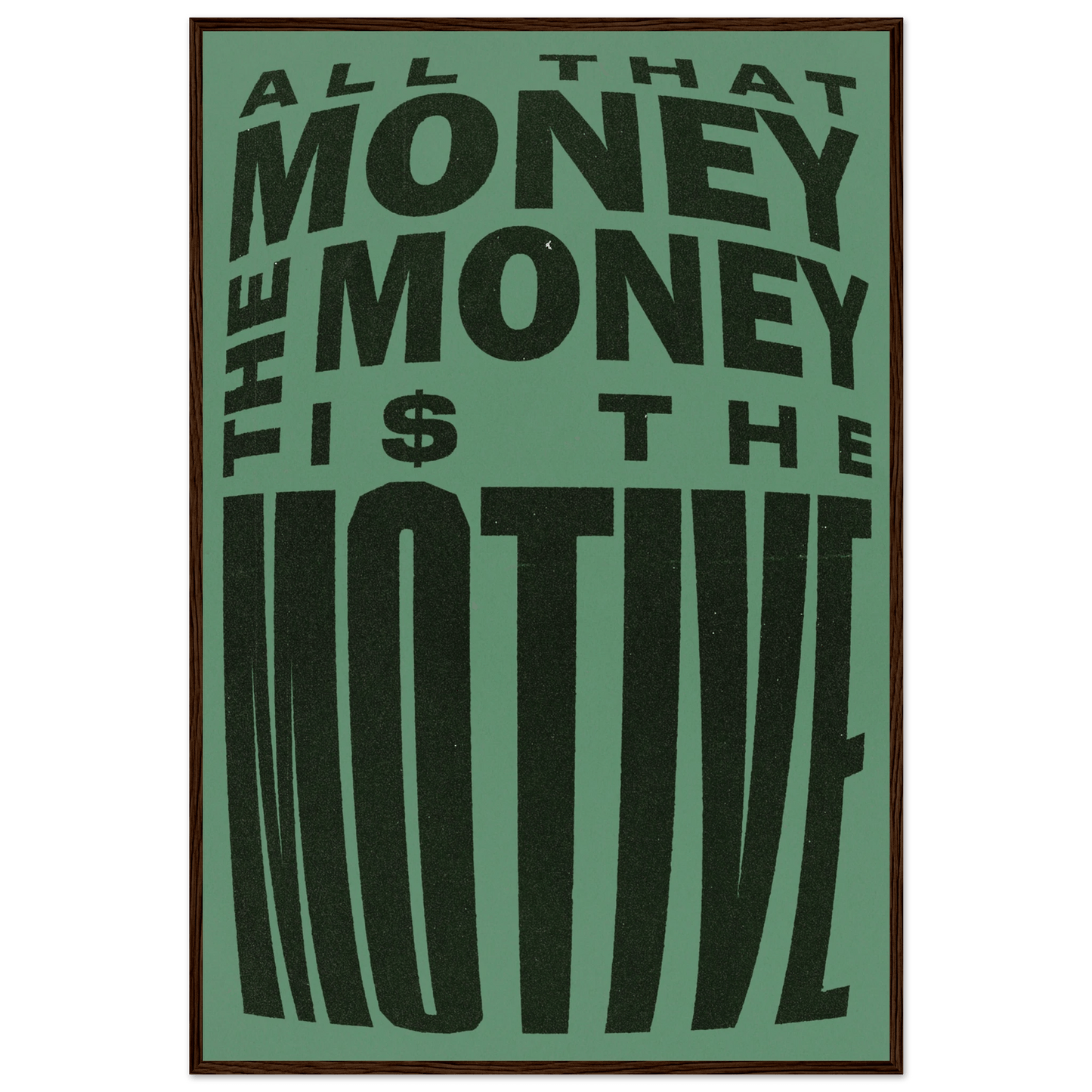 THE MONEY IS THE MOTIVE POSTER - ChordPrints