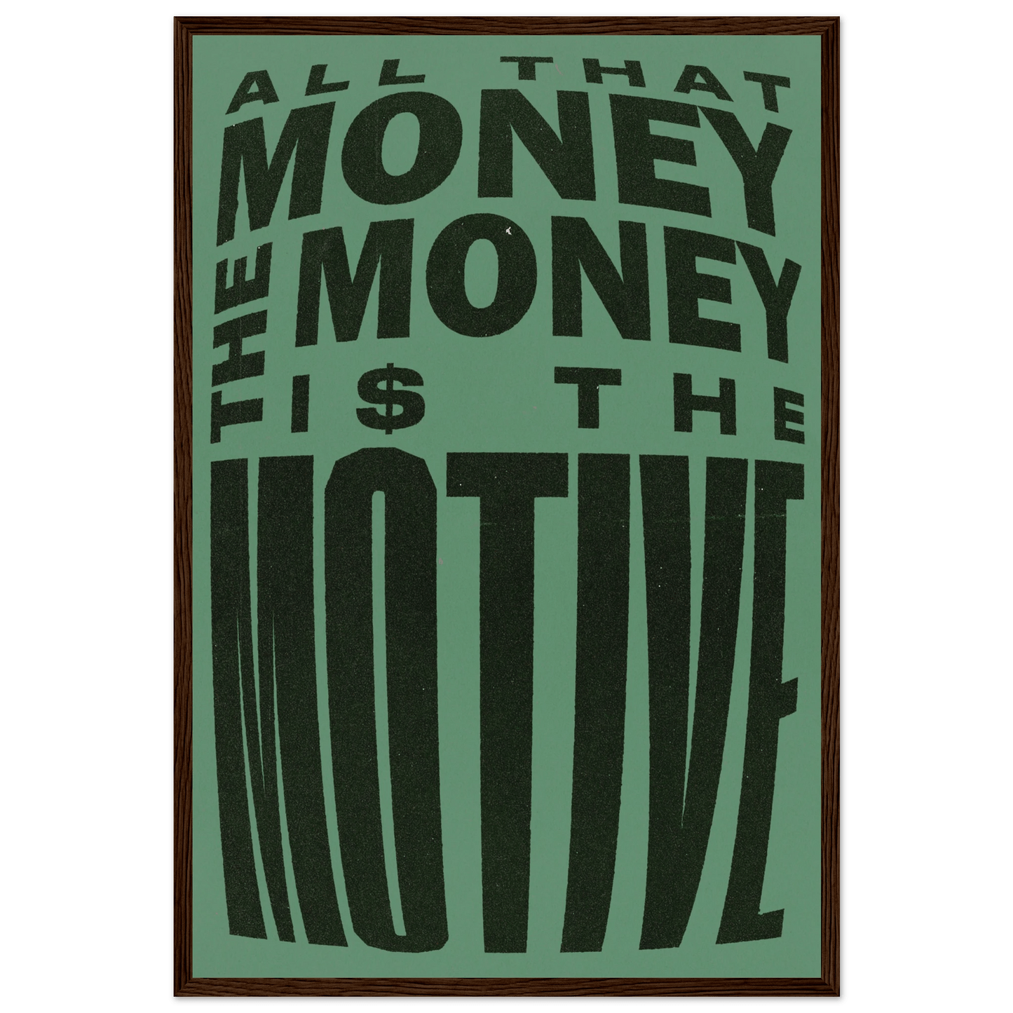 THE MONEY IS THE MOTIVE POSTER - ChordPrints