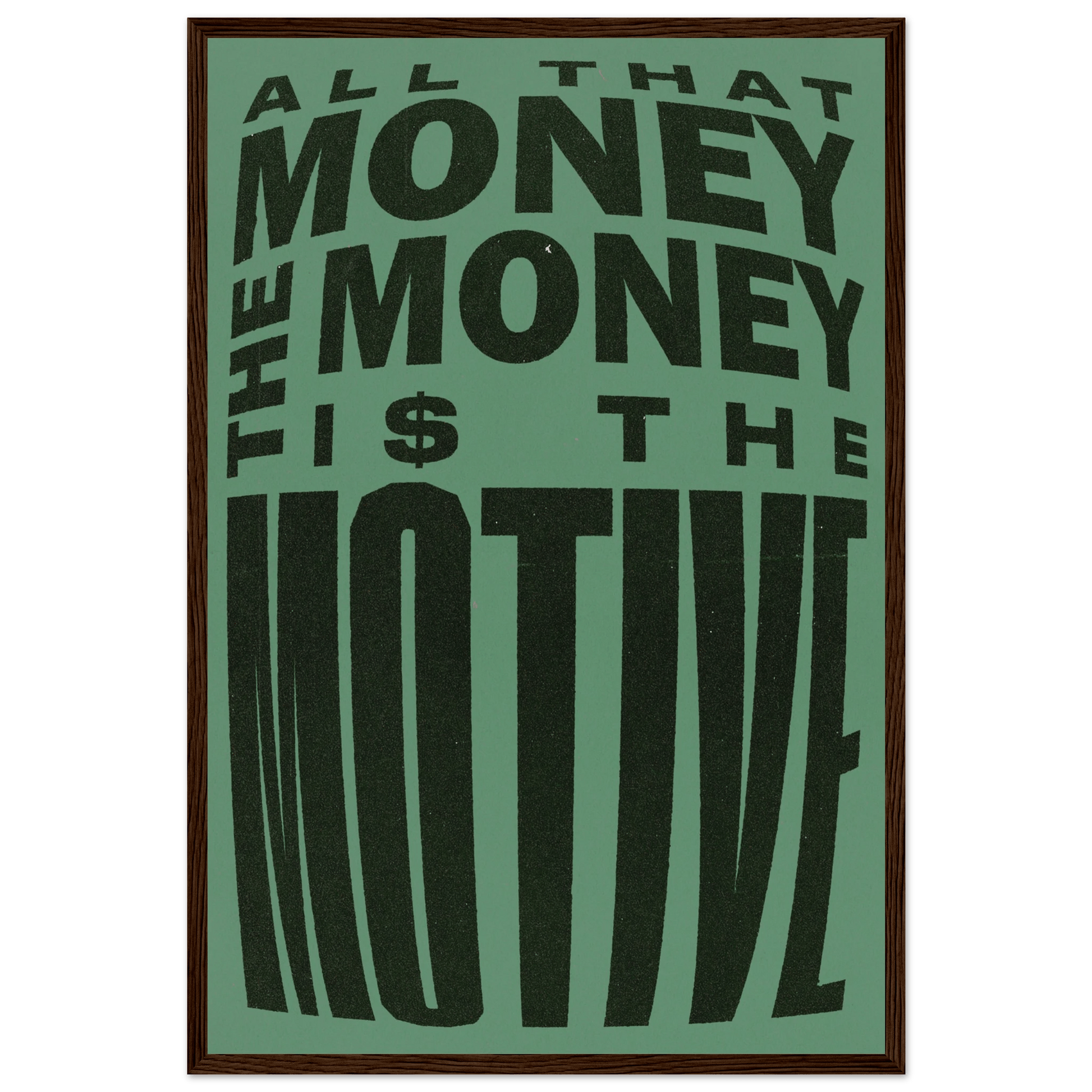 THE MONEY IS THE MOTIVE POSTER - ChordPrints