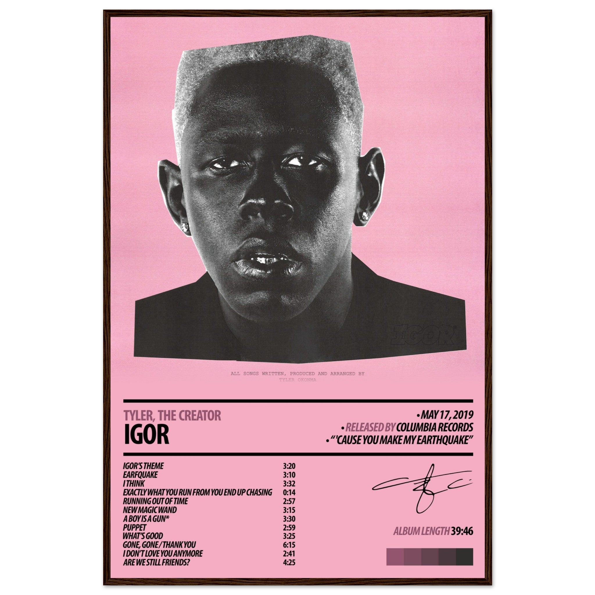 Tyler The Creator ポスター TYLER, THE CREATOR Album Poster | IGOR – ChordPrints