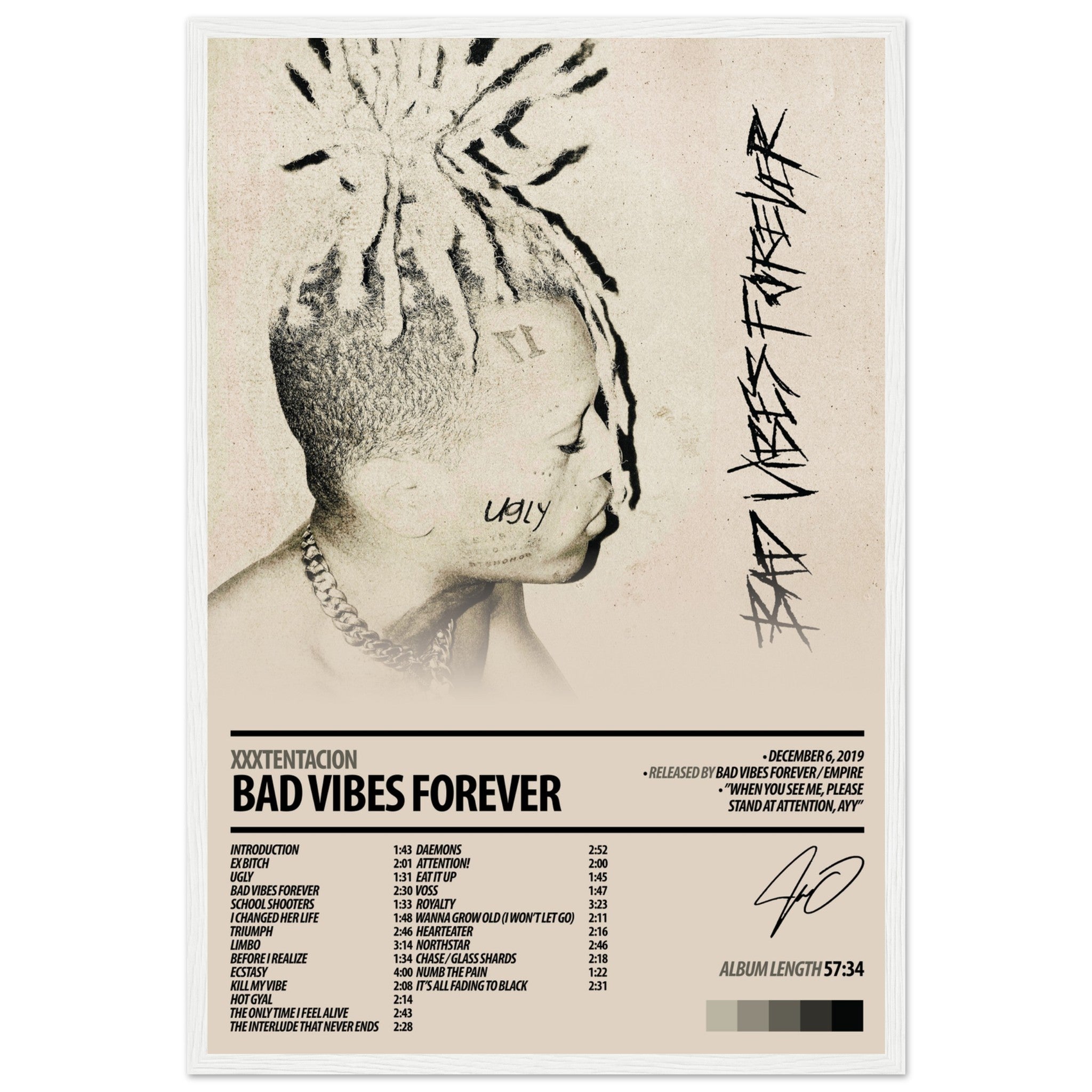 XXXTENTACION Album Poster | Bad Vibes Forever – ChordPrints