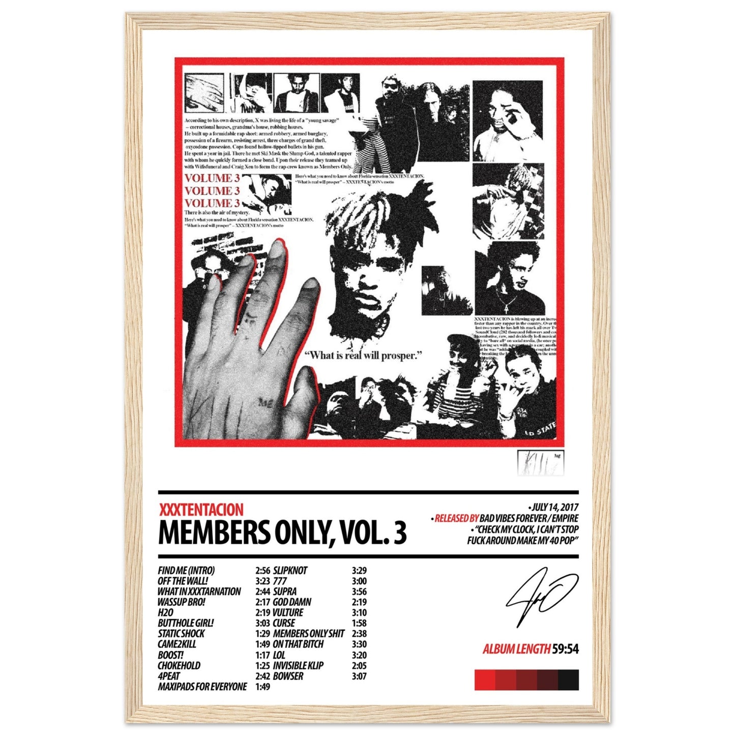 XXXTENTACION Album Poster | Members Only, Vol 3 - ChordPrints