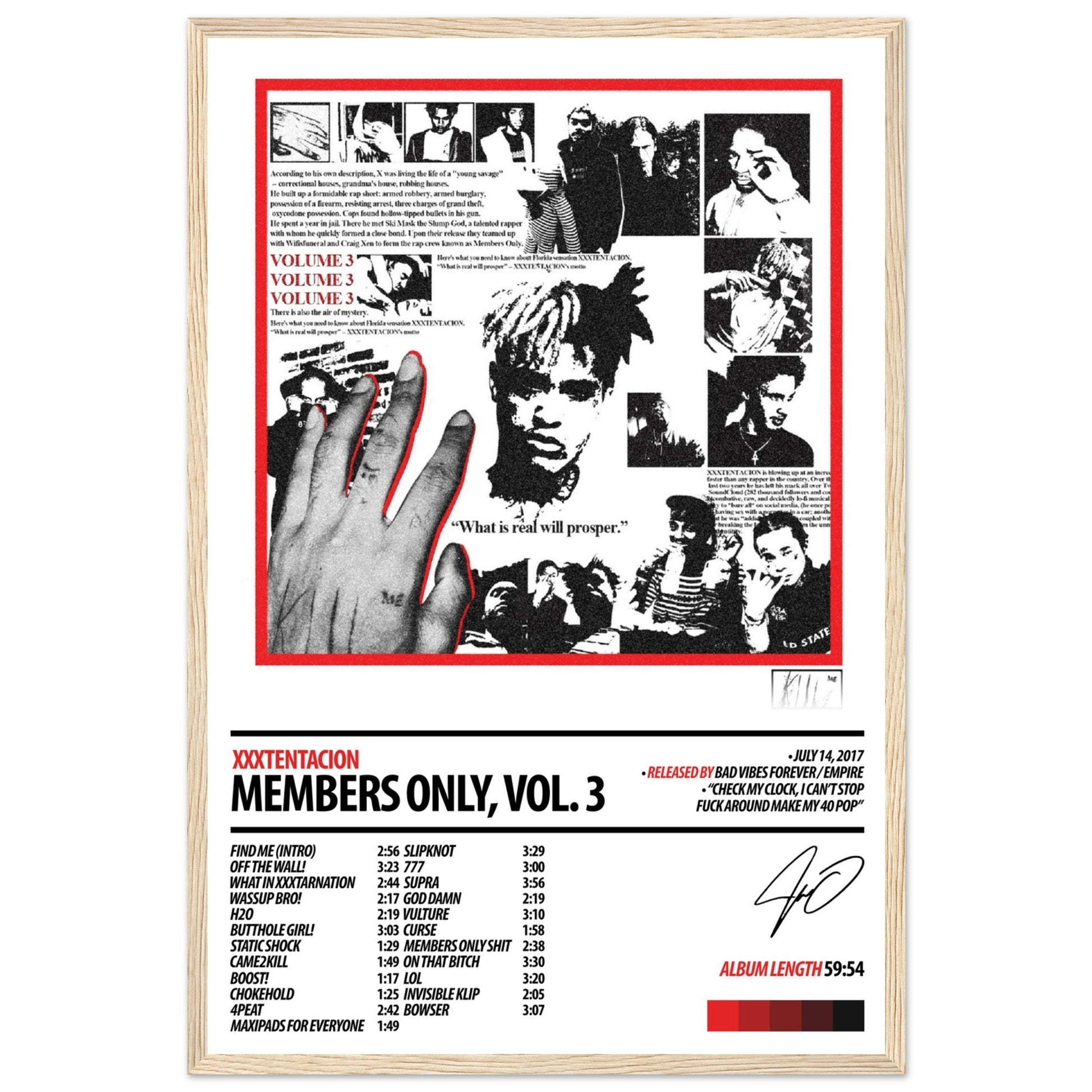XXXTENTACION Album Poster | Members Only, Vol 3 - ChordPrints