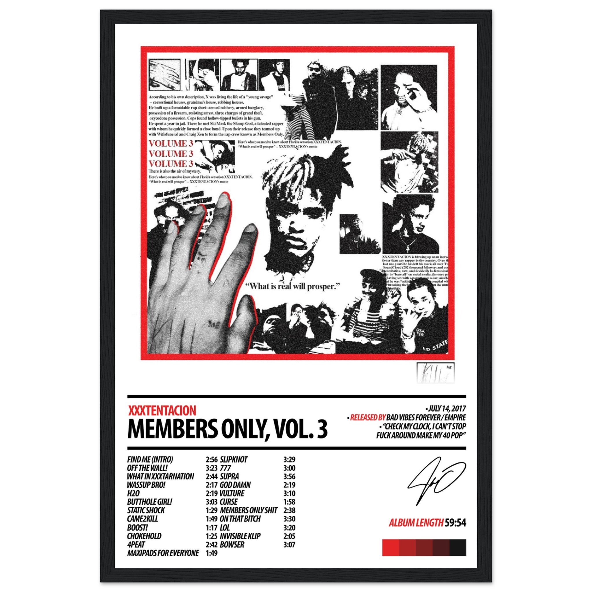 XXXTENTACION Album Poster | Members Only, Vol 3 – ChordPrints