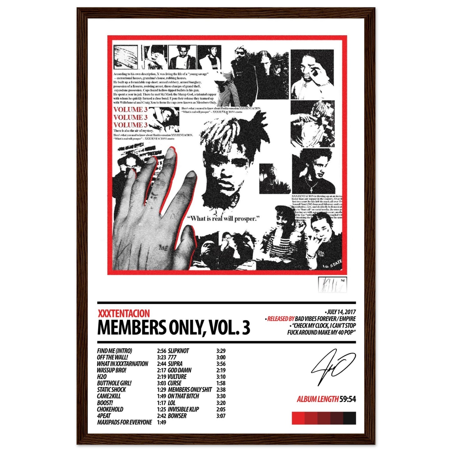 XXXTENTACION Album Poster | Members Only, Vol 3 - ChordPrints