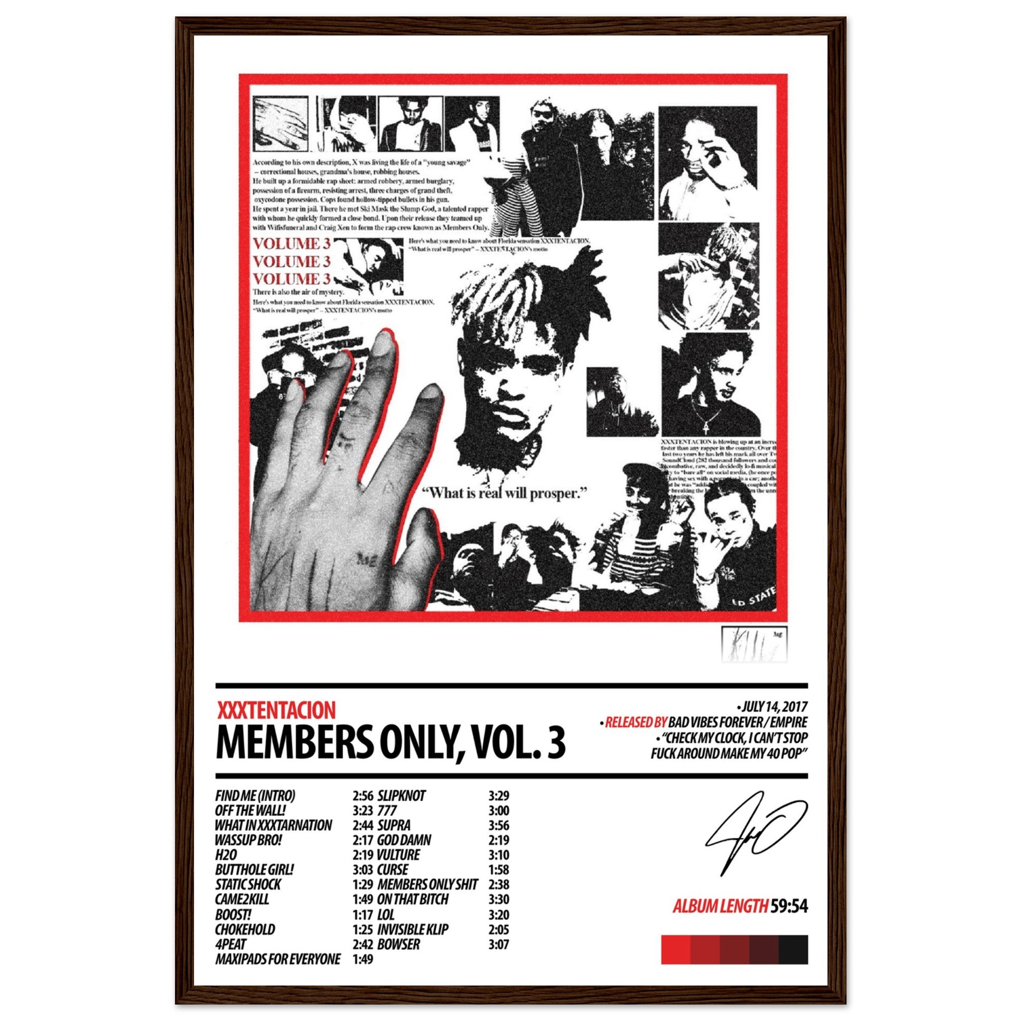XXXTENTACION Album Poster | Members Only, Vol 3 – ChordPrints